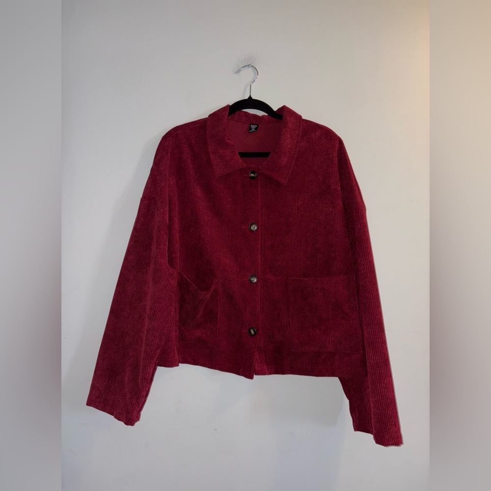 SHEIN | Burgundy Corduroy Jacket